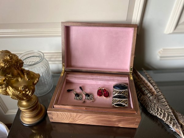 Handmade Jewellery Box- Walnut with Dovetail Joints