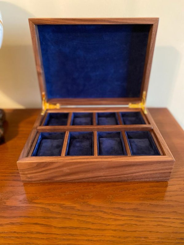 Handmade Watch Box (8 Compartments) - Burr Walnut